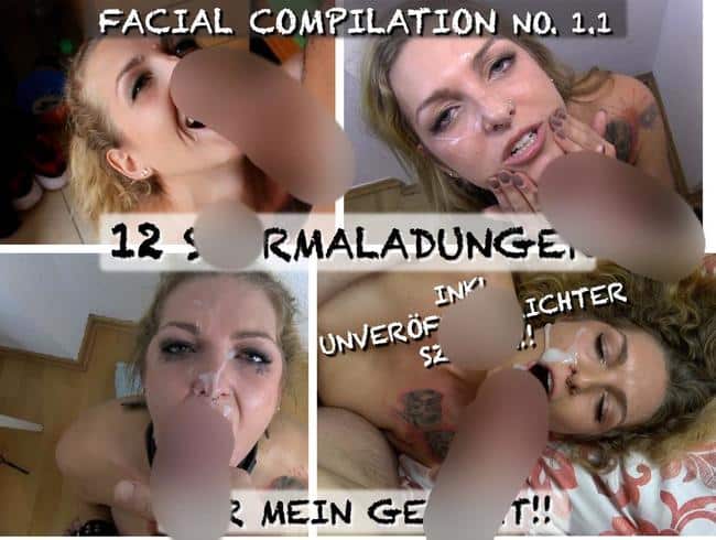 12 x SPERMA für mein Gesicht - FACIAL COMPILATION No. 1.1