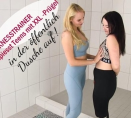 FICKNESSTRAINER spiesst Teens mit XXL-Prügel in der öffentlich Dusche auf!