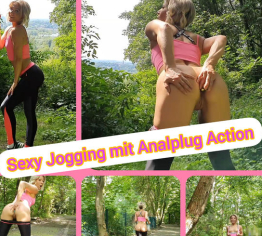 Sexy Jogging mit Analplug Action